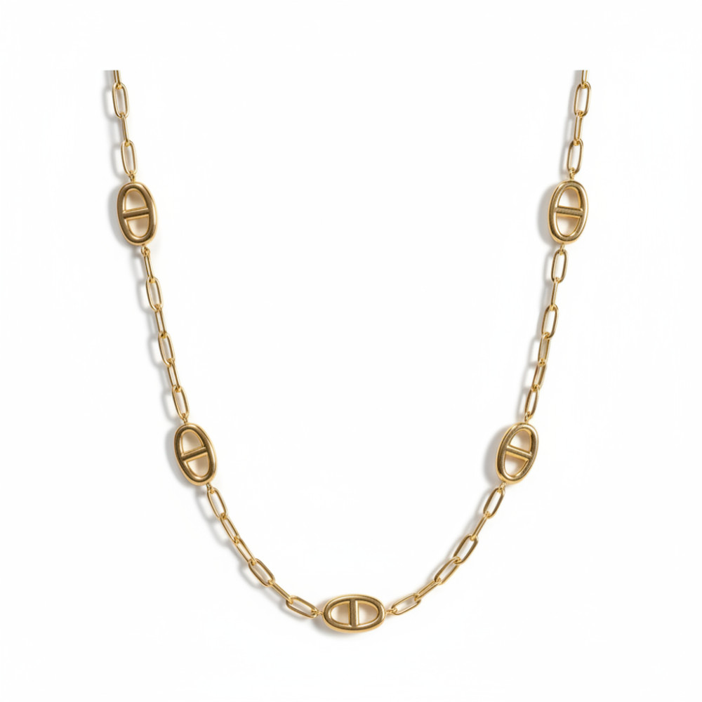 Sautoir maille marine ovale bijoux acier inoxydable | Gaou Bijoux