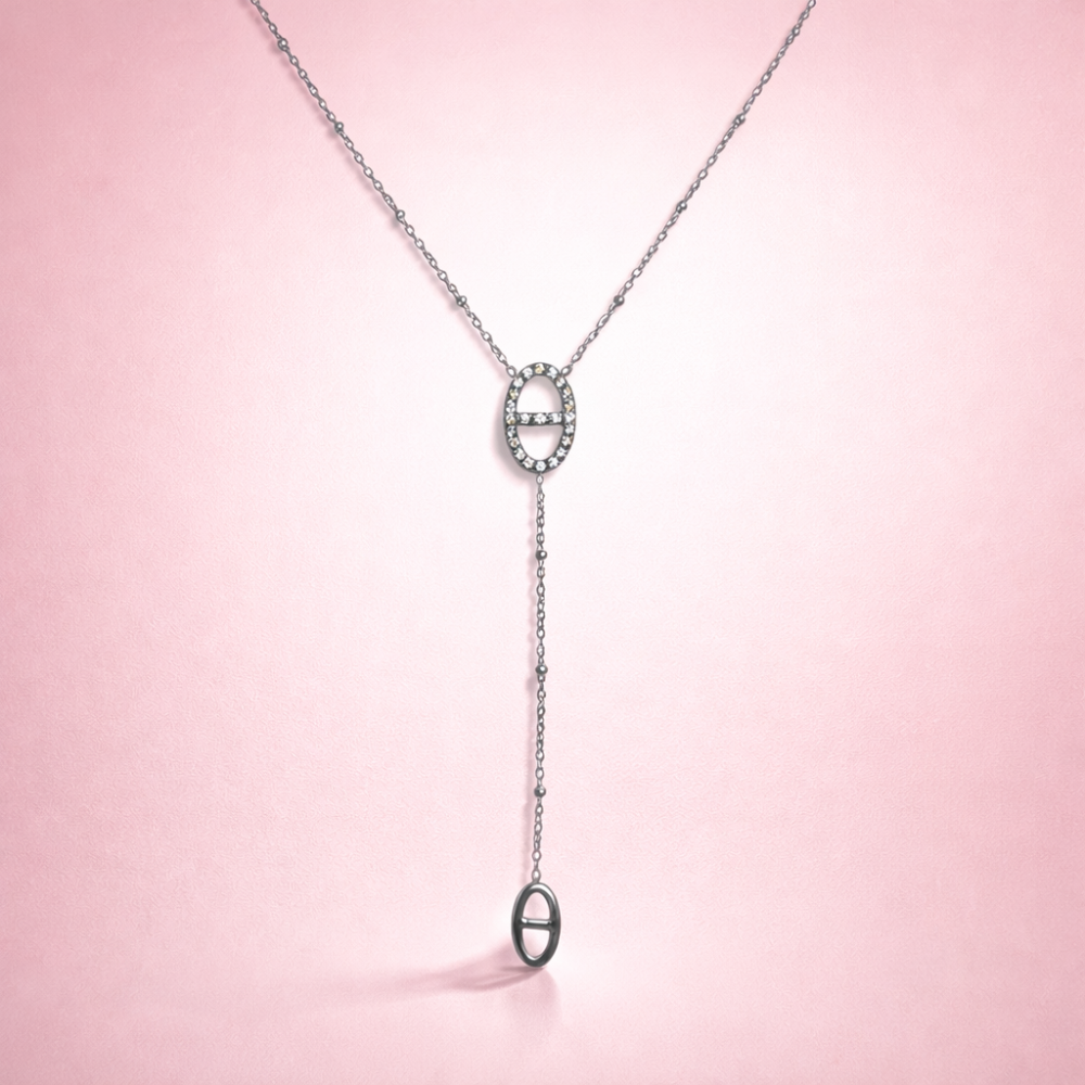 Collier Y Maille Marine Zircon – bijoux acier inoxydable doré | Gaou Bijoux