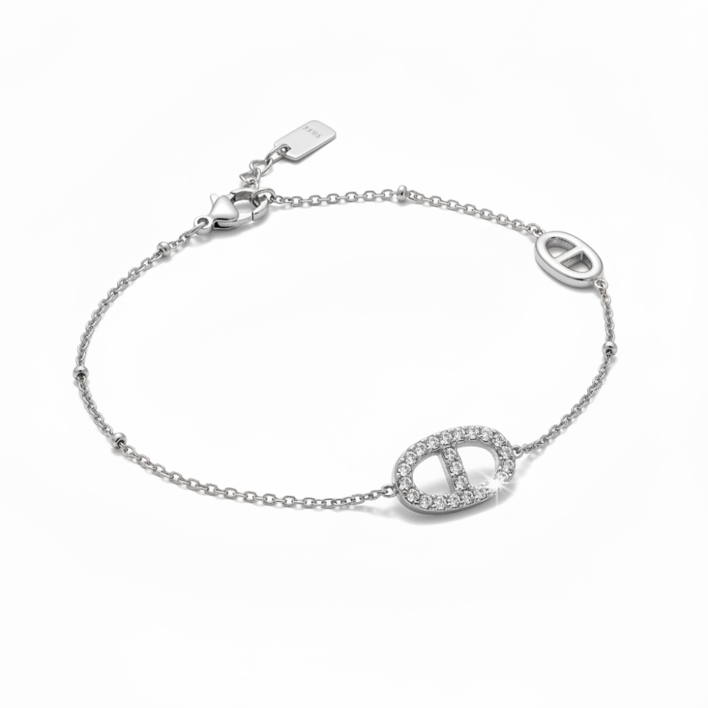 Bracelet maille marine strass bijoux acier inoxydable | Gaou Bijoux