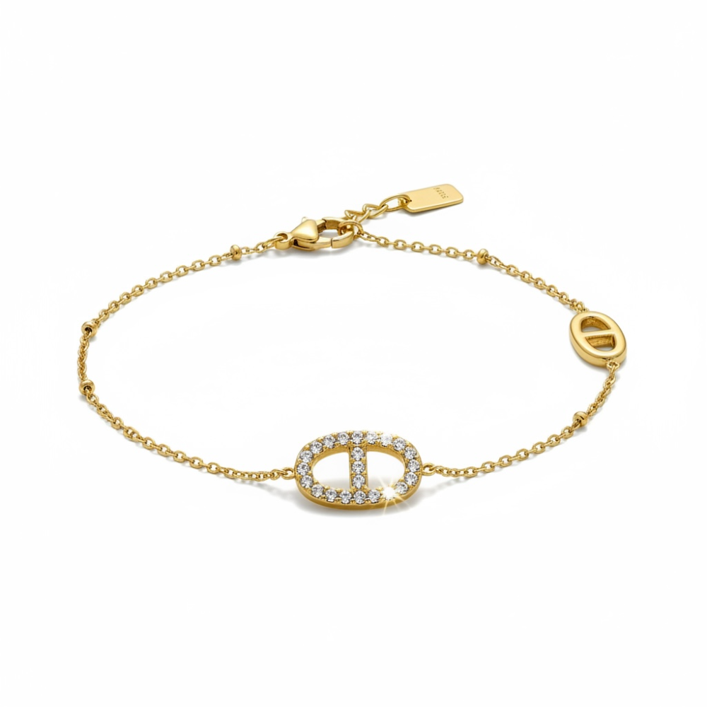Bracelet maille marine strass bijoux acier inoxydable | Gaou Bijoux