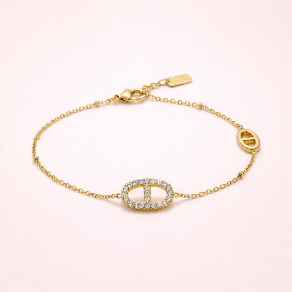 Bracelet maille marine strass bijoux acier inoxydable | Gaou Bijoux