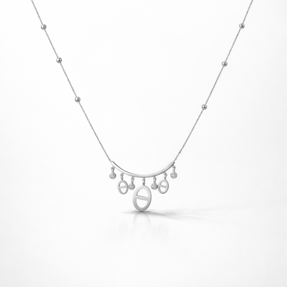 Collier maille marine strass barre incurvée bijoux acier inoxydable | Gaou Bijoux