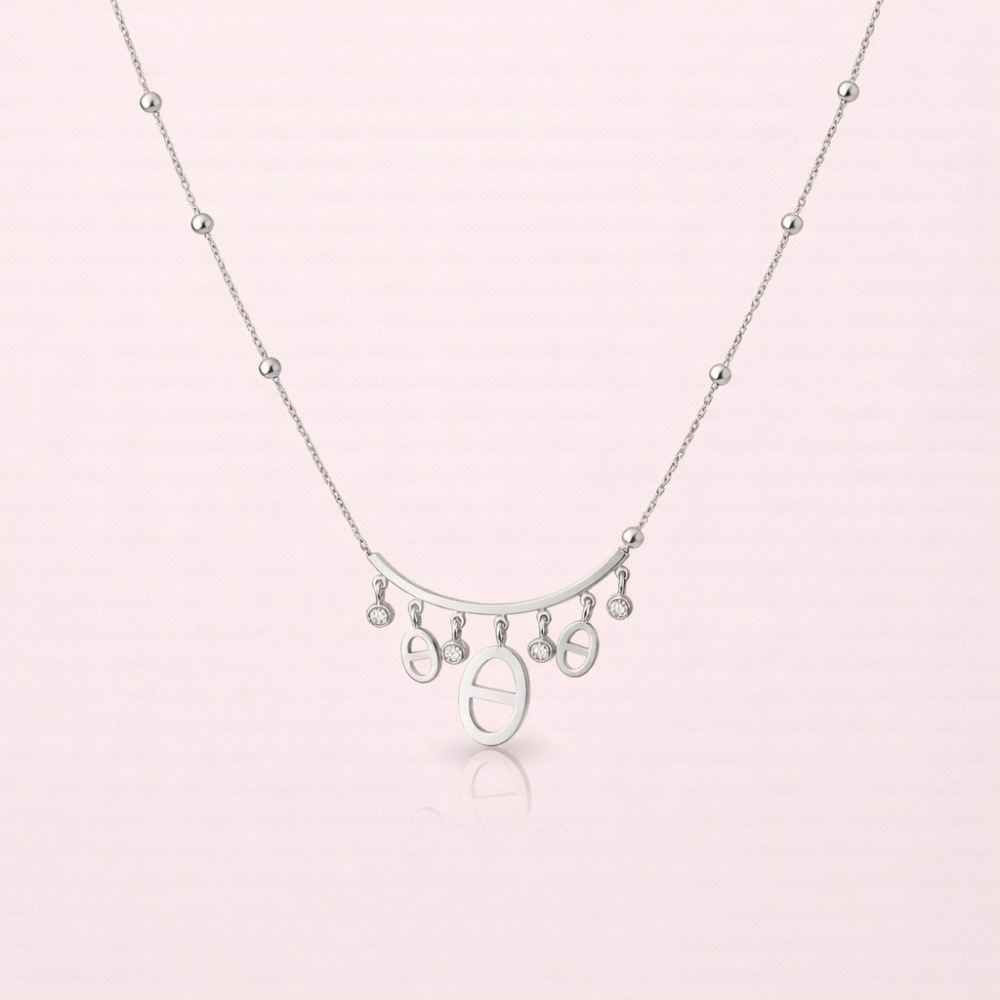 Collier maille marine strass barre incurvée bijoux acier inoxydable | Gaou Bijoux