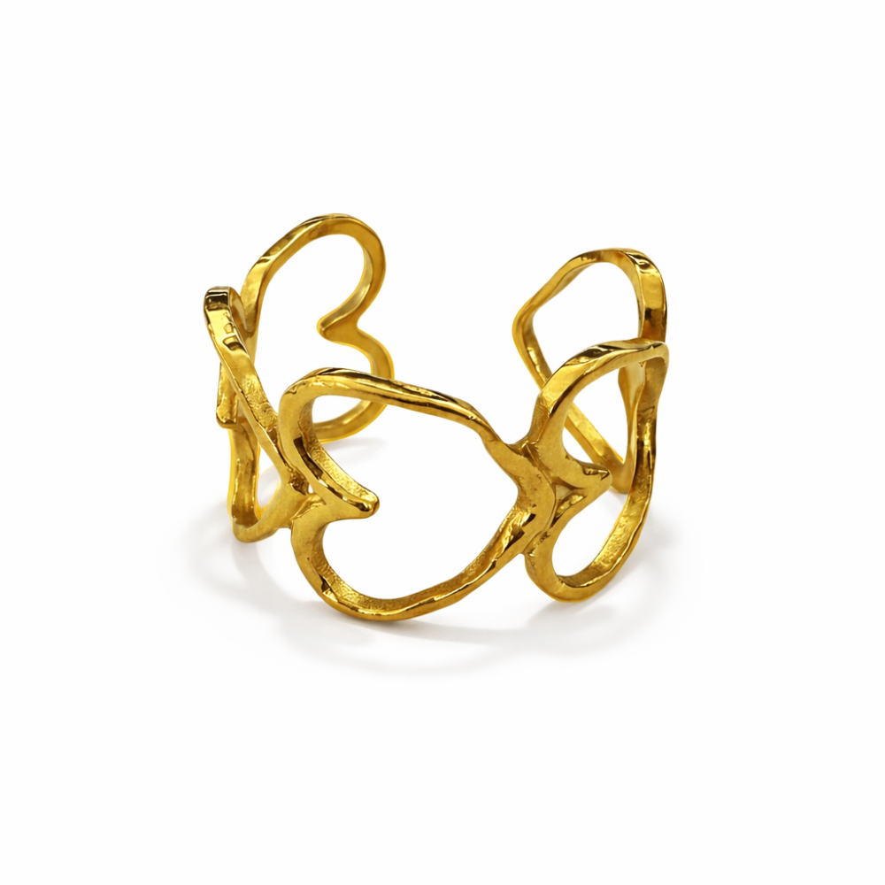 Bague cœurs entrelacés acier inoxydable | Gaou Bijoux