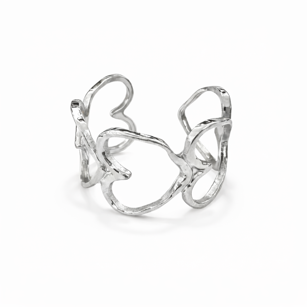 Bague cœurs entrelacés acier inoxydable | Gaou Bijoux