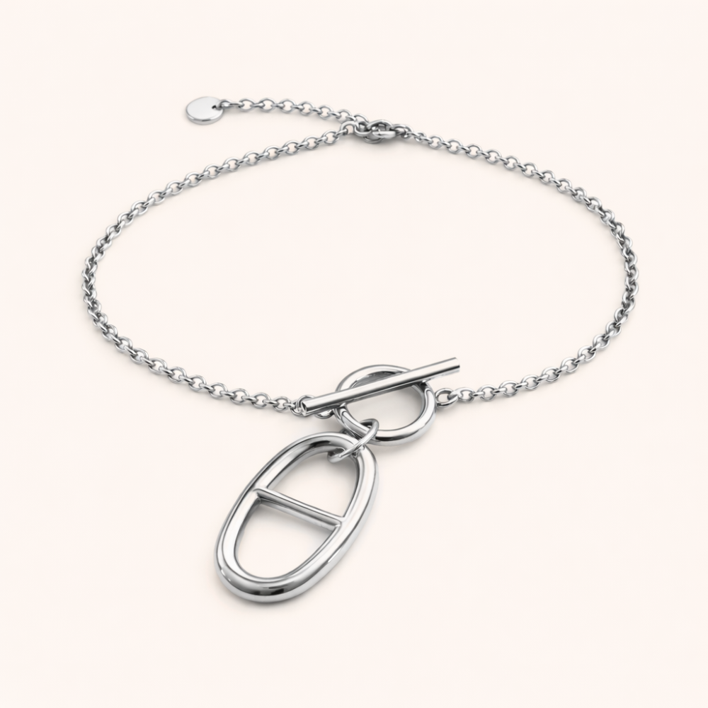 Bracelet chaîne d’ancre avec fermoir T | bijoux acier inoxydable | Gaou Bijoux