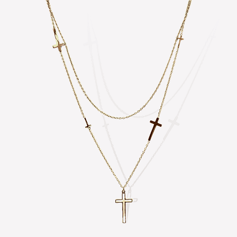 Collier Double croix  | Gaou Bijoux