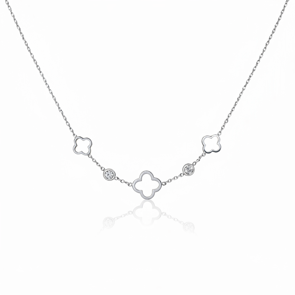 Collier trèfle en acier inoxydable | bijou porte-bonheur femme | Gaou Bijoux