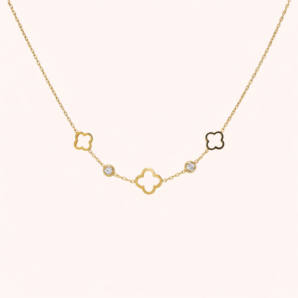 Collier trèfle en acier inoxydable | bijou porte-bonheur femme | Gaou Bijoux