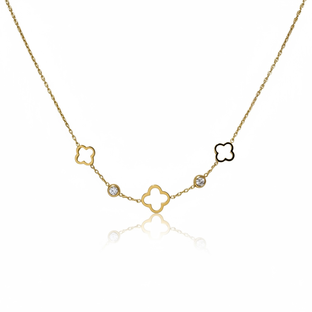 Collier trèfle en acier inoxydable | bijou porte-bonheur femme | Gaou Bijoux