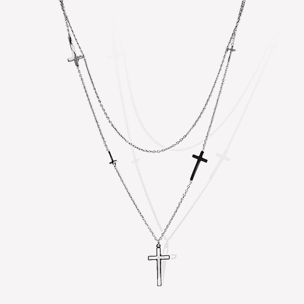 Collier Double croix  | Gaou Bijoux
