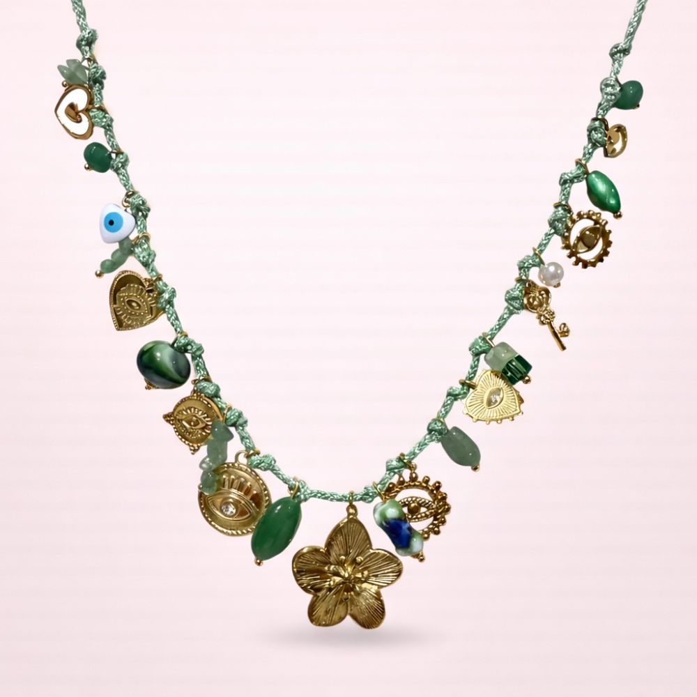 Parure corde charms en acier inoxydable | bijou bohème femme | Gaou Bijoux