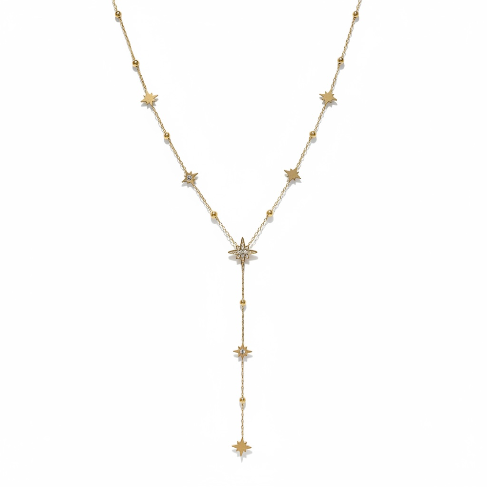 Collier Y étoiles en acier inoxydable bijoux acier inoxydable | Gaou Bijoux