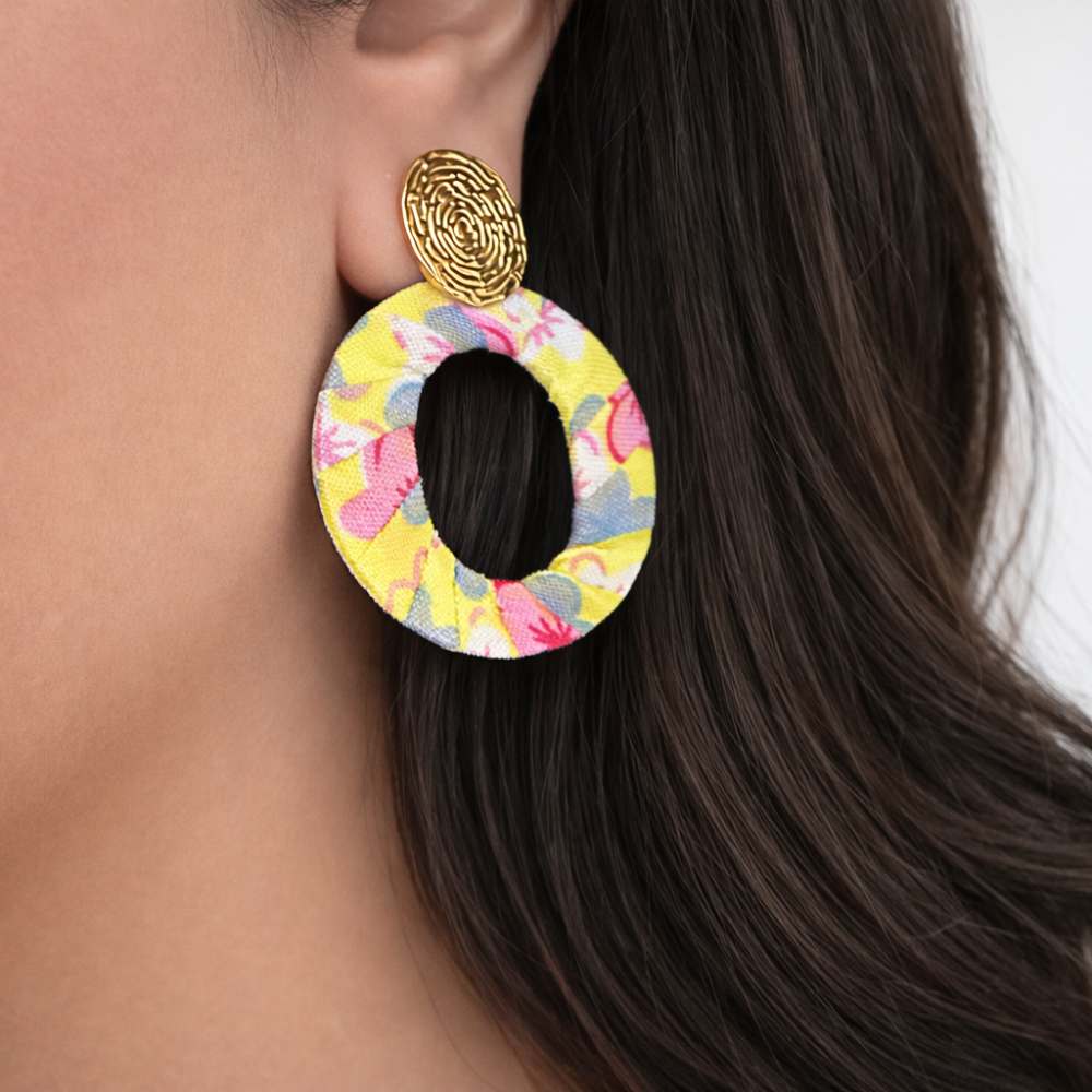 Boucles d’oreilles anneaux en tissu acier inoxydable bijoux acier inoxydable | Gaou Bijoux