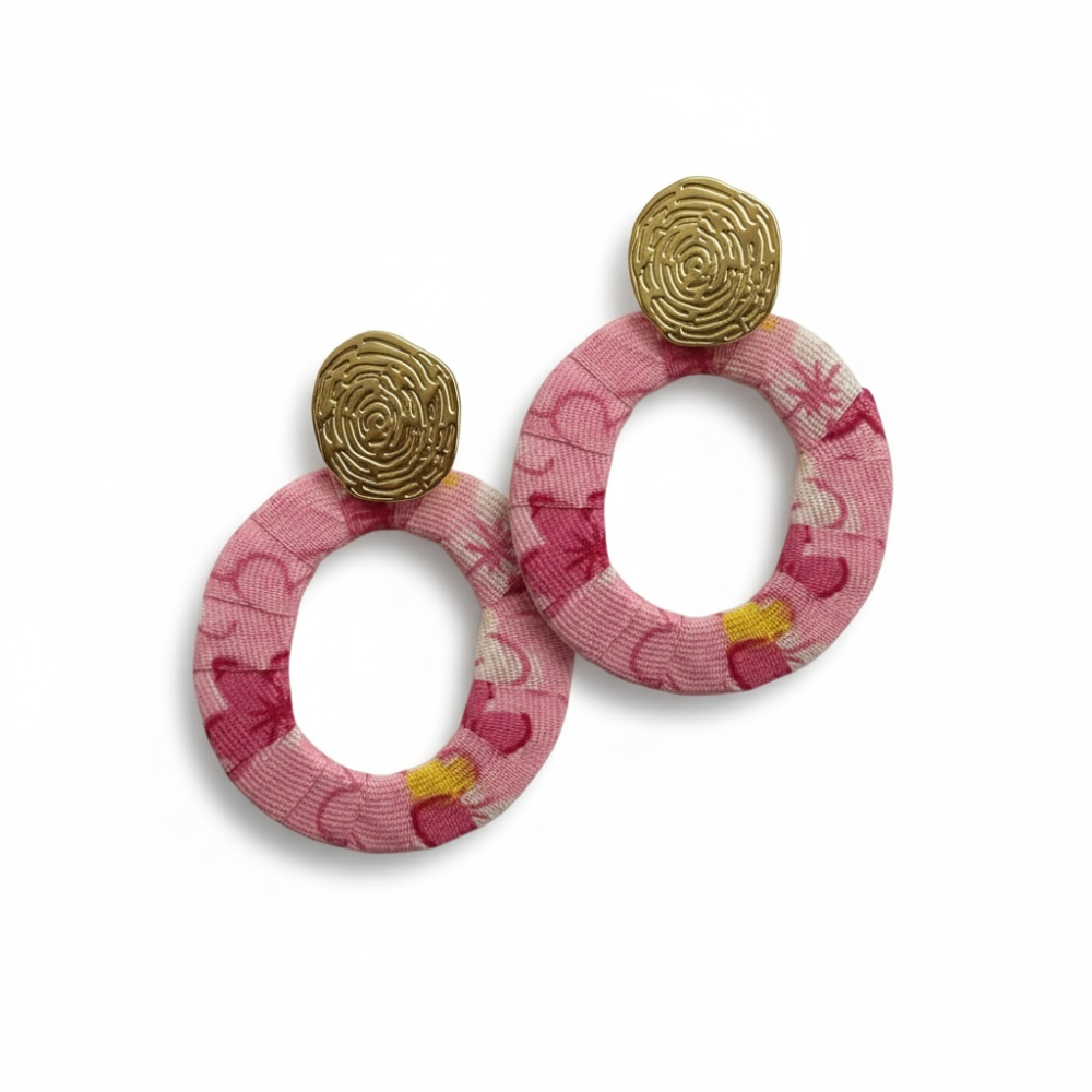 Boucles d’oreilles anneaux en tissu acier inoxydable bijoux acier inoxydable | Gaou Bijoux