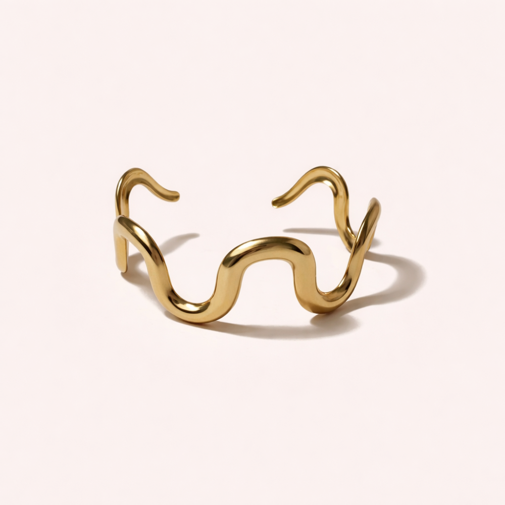 Jonc ondulé en acier inoxydable | Gaou Bijoux