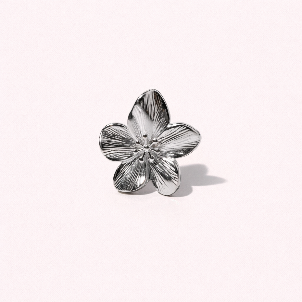 Bague Fleur Éclat dorée ou argentée bijoux acier inoxydable | Gaou Bijoux