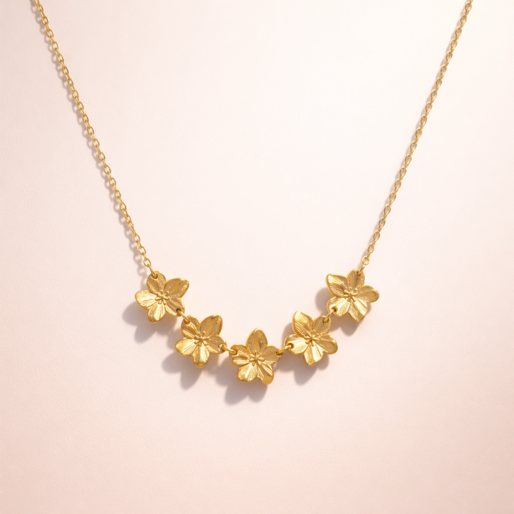 Collier Flora fleurs en acier inoxydable bijoux acier inoxydable | Gaou Bijoux