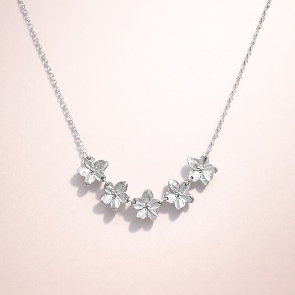 Collier Flora fleurs en acier inoxydable bijoux acier inoxydable | Gaou Bijoux