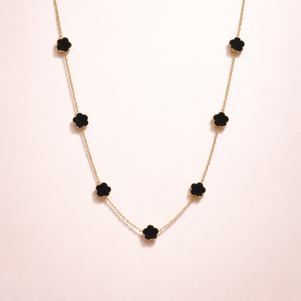 : Sautoir fleurs nacrées acier inoxydable | Gaou Bijoux