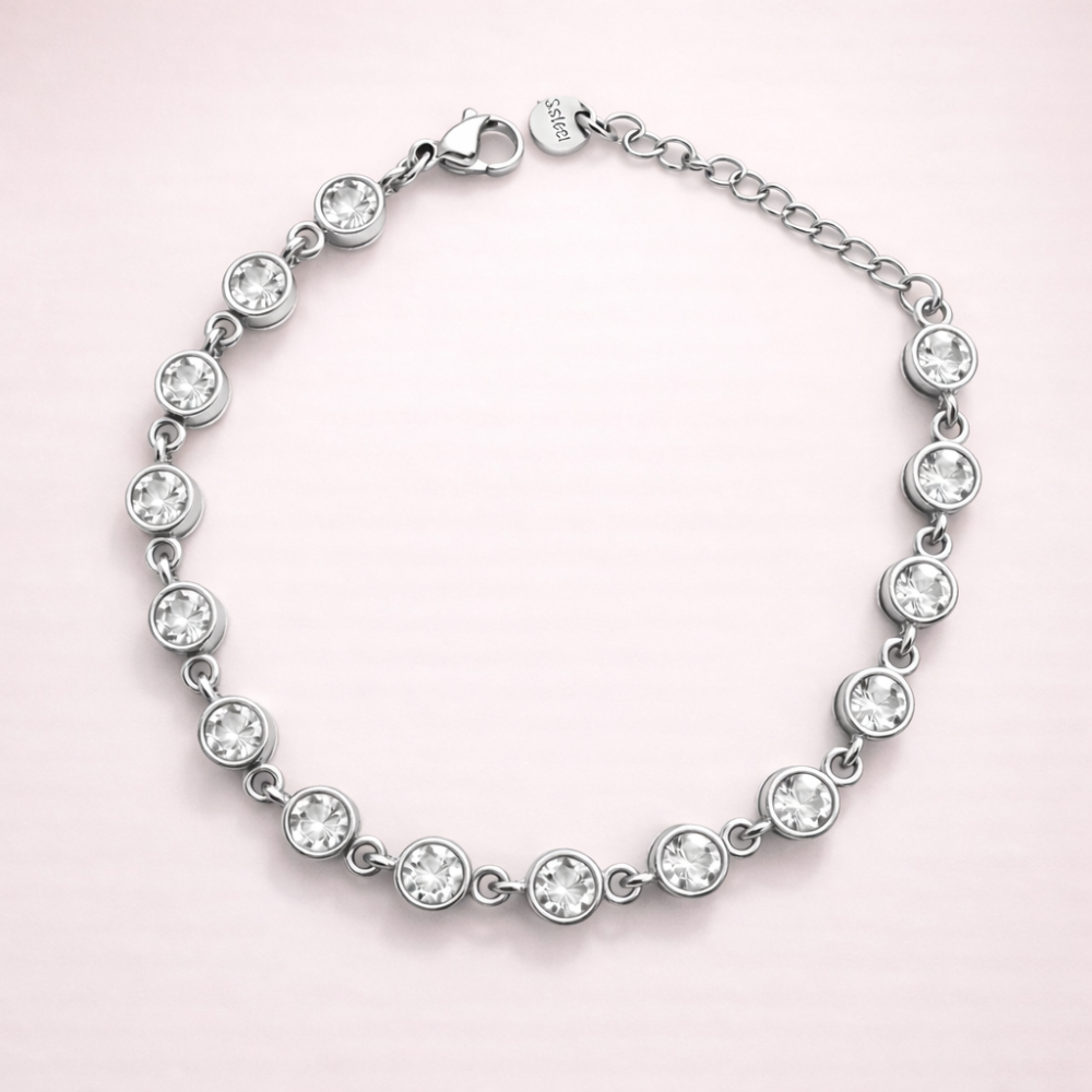 Bracelet Émy zircons acier inoxydable doré argenté bijoux acier inoxydable | Gaou Bijoux