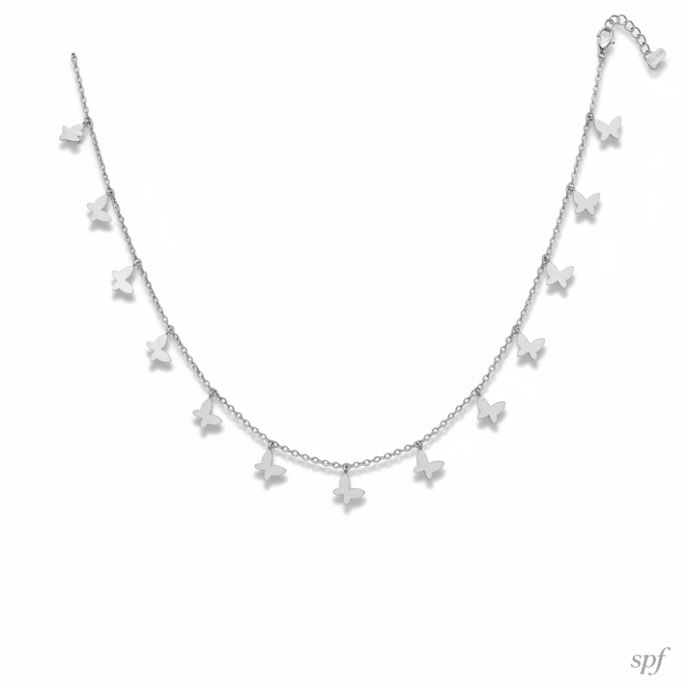Ras du cou papillons acier inoxydable doré argenté bijoux acier inoxydable | Gaou Bijoux