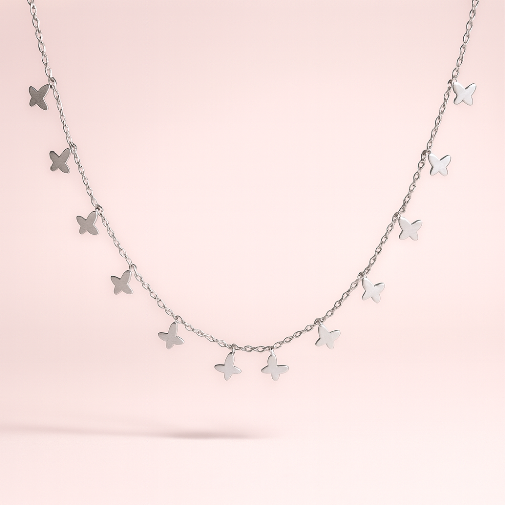 Ras du cou papillons acier inoxydable doré argenté bijoux acier inoxydable | Gaou Bijoux