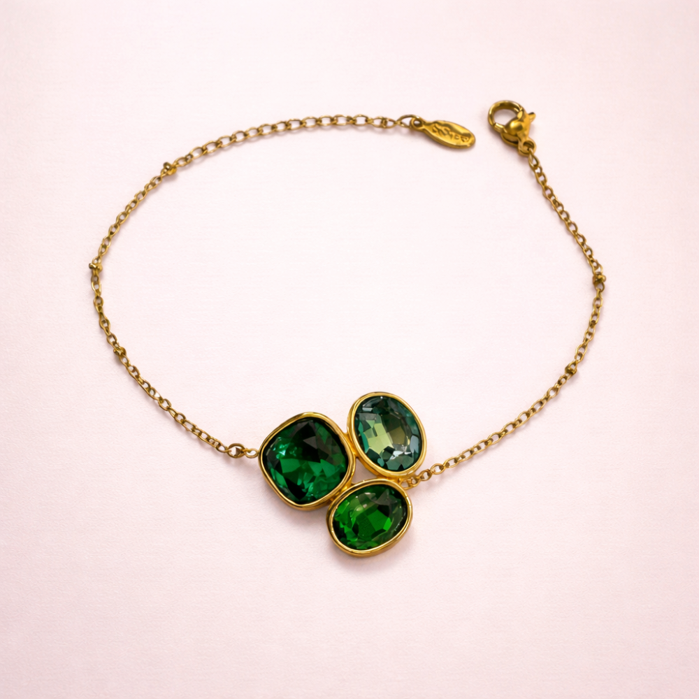 Bracelet Gemma trio de pierres acier inoxydable bijoux acier inoxydable | Gaou Bijoux