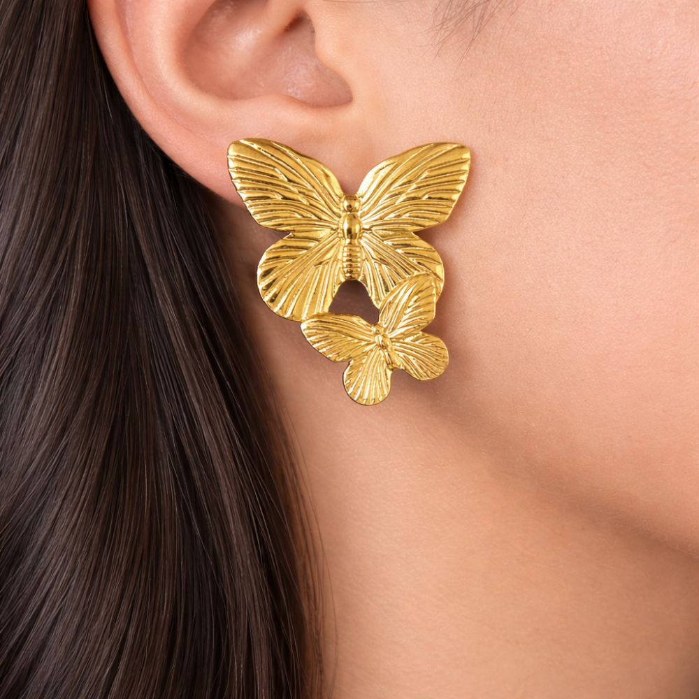 Boucles d’oreilles Papillon Doré