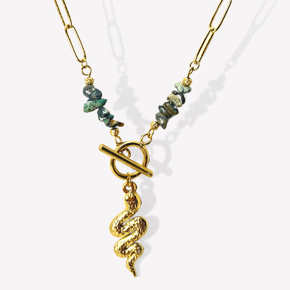 Collier Serpent et perle  | Gaou Bijoux