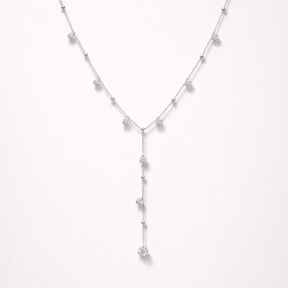 Collier Y avec gouttes doré et argenté bijoux acier inoxydable | Gaou Bijoux