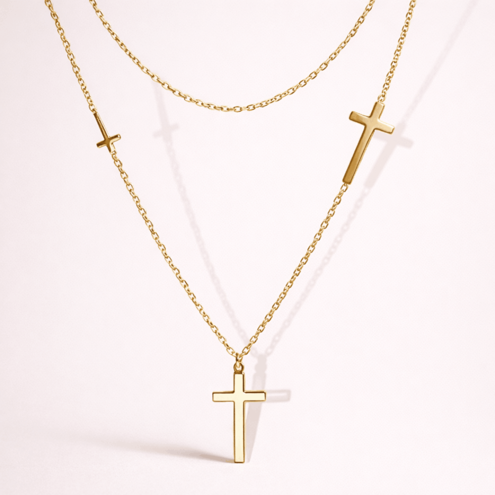 Collier Double croix  | Gaou Bijoux
