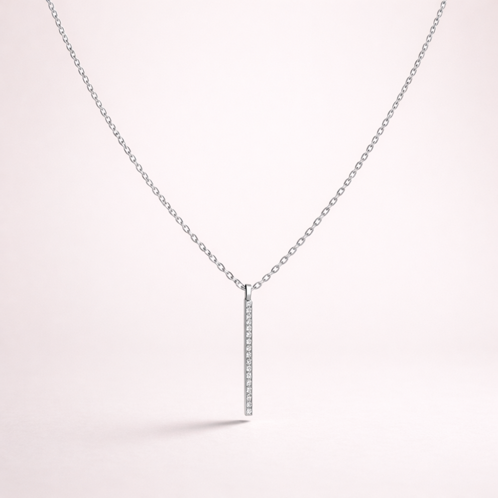 Collier barre dorée minimaliste avec strass acier inoxydable | Gaou Bijoux