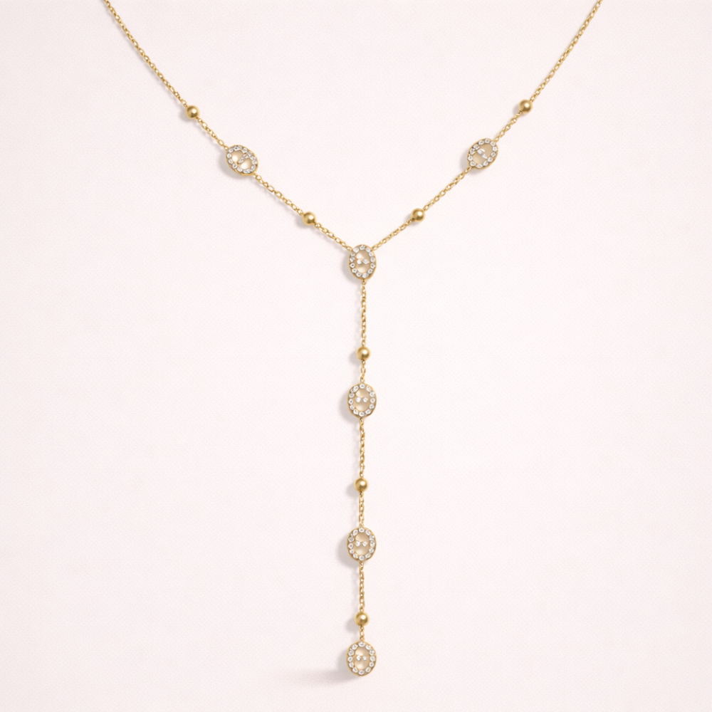 Collier Y Maille Marine zircon – bijoux acier inoxydable | Gaou Bijoux