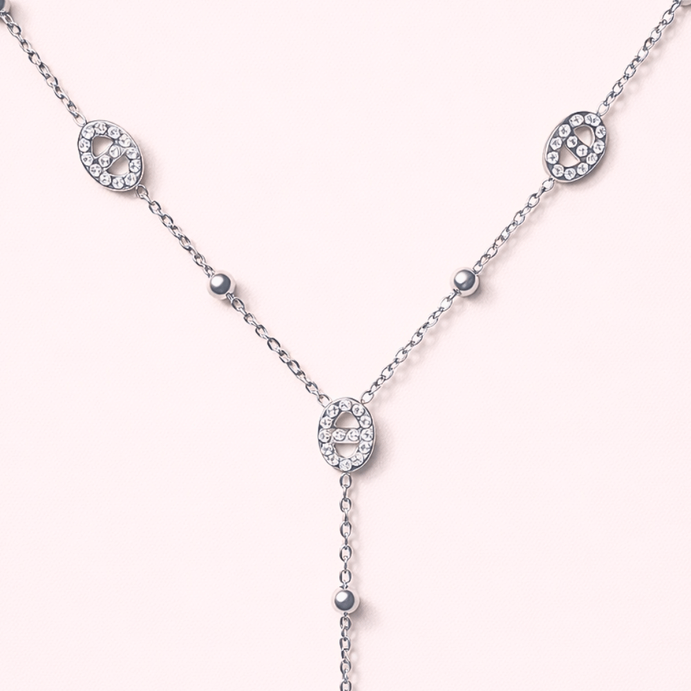 Collier Y Maille Marine zircon – bijoux acier inoxydable | Gaou Bijoux