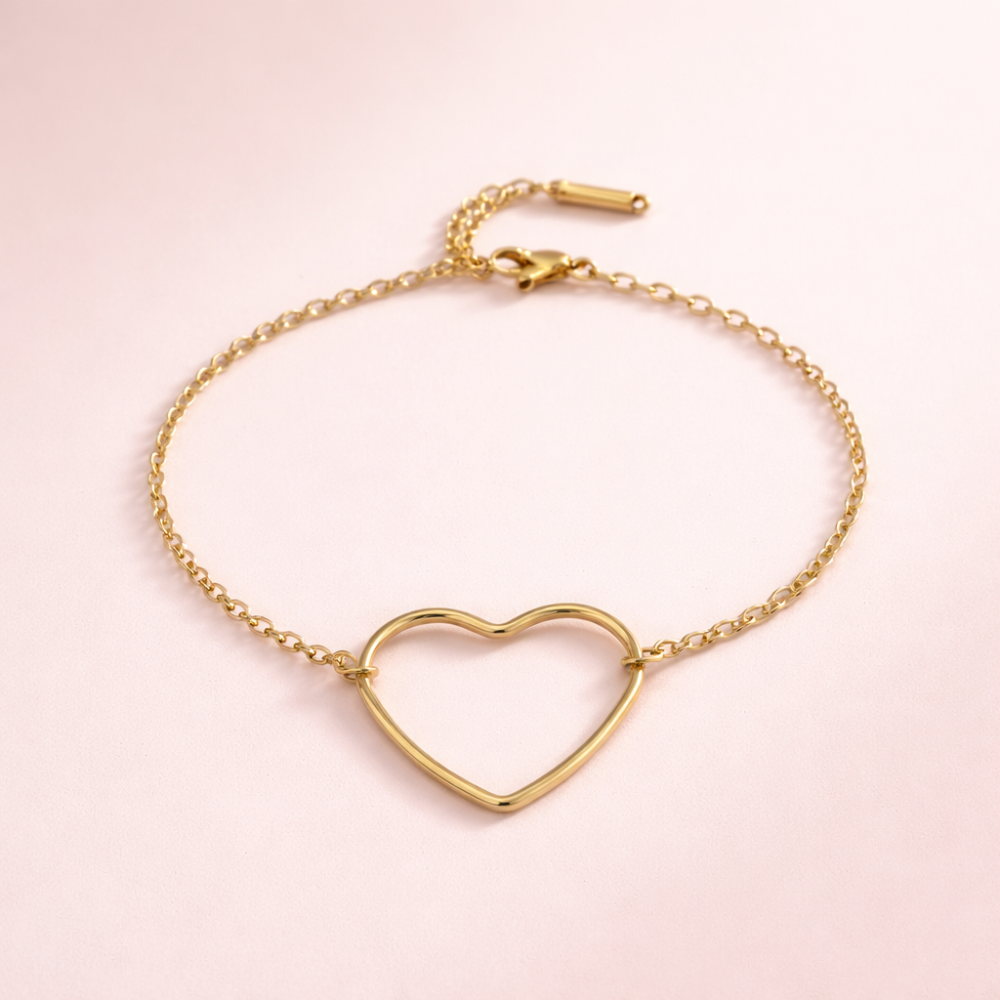 Bracelet cœur minimaliste femme – bijoux acier inoxydable | Gaou Bijoux