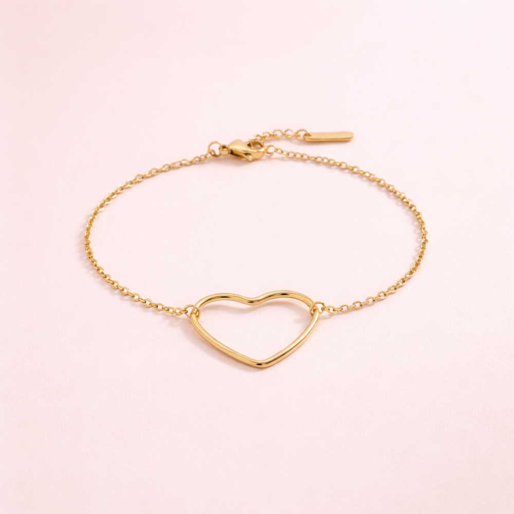 Bracelet cœur minimaliste femme – bijoux acier inoxydable | Gaou Bijoux