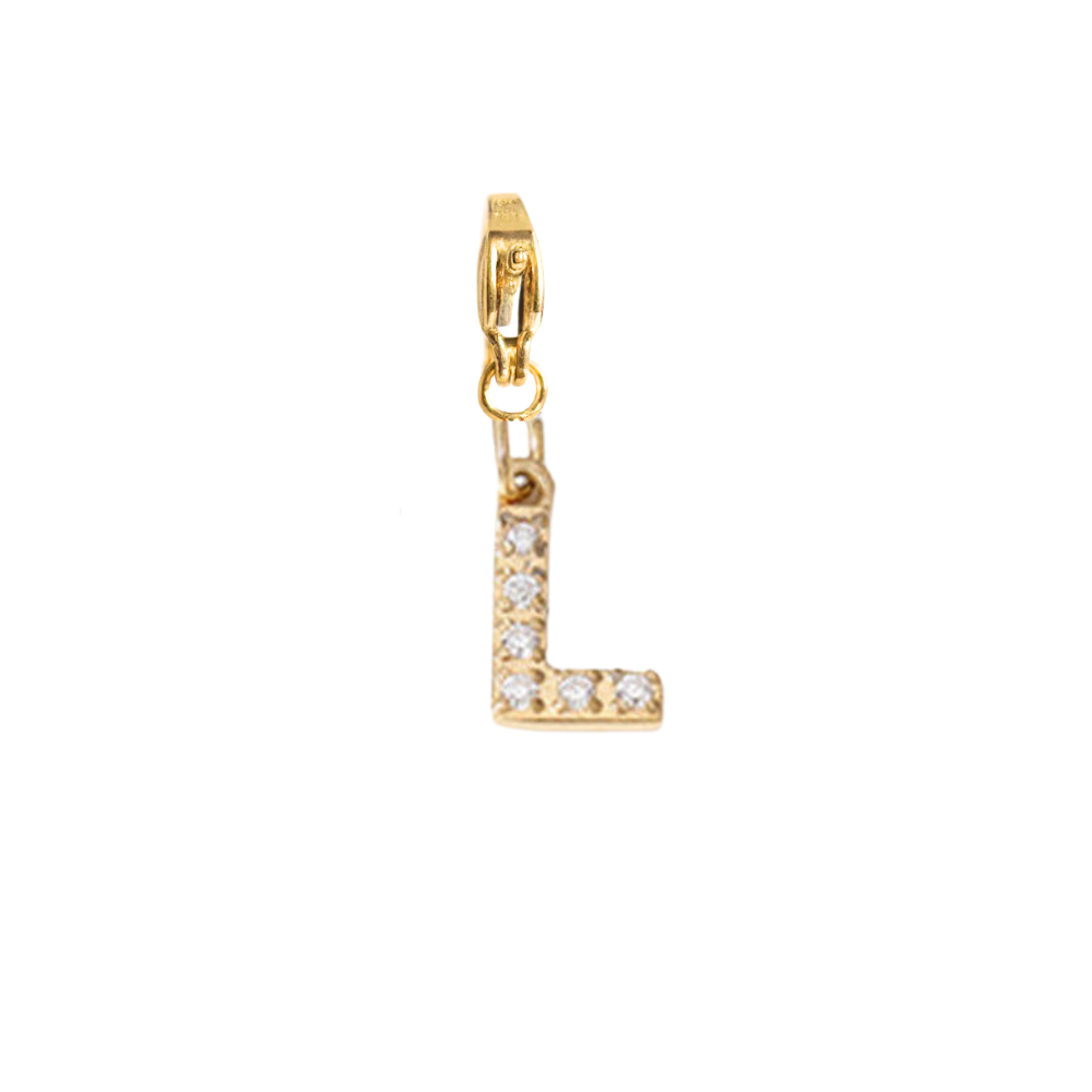 Charm Lettre L Strass Doré | collier charms personnalisable | Gaou Bijoux
