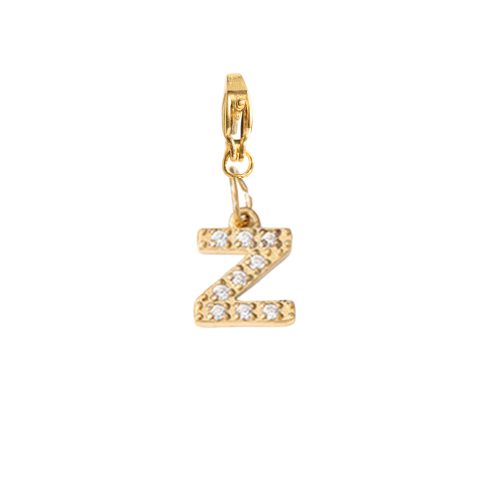 Charm Lettre Z Strass Doré