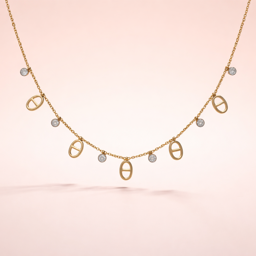 Collier Maille Marine zircon femme – bijoux acier inoxydable | Gaou Bijoux