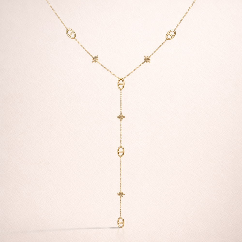Collier Y Maille Marine étoiles femme – bijoux acier inoxydable | Gaou Bijoux
