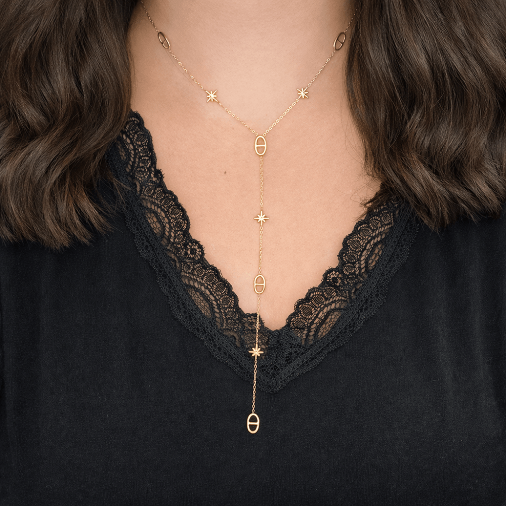 Collier Y Maille Marine étoiles femme – bijoux acier inoxydable | Gaou Bijoux