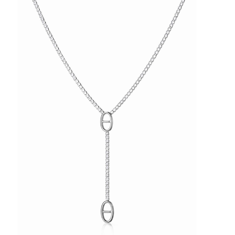 Collier Y Maille Marine Argent