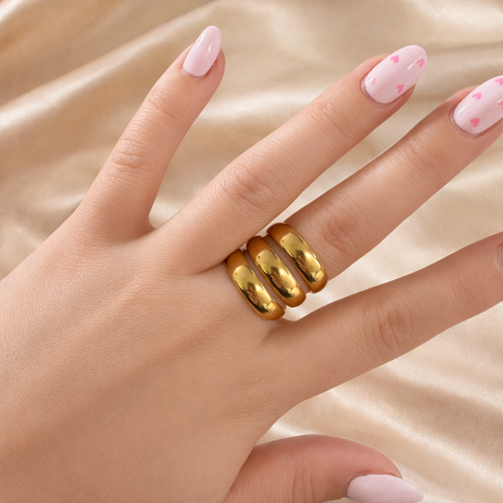 Bague triple anneaux réglable femme – bijoux acier inoxydable | Gaou Bijoux