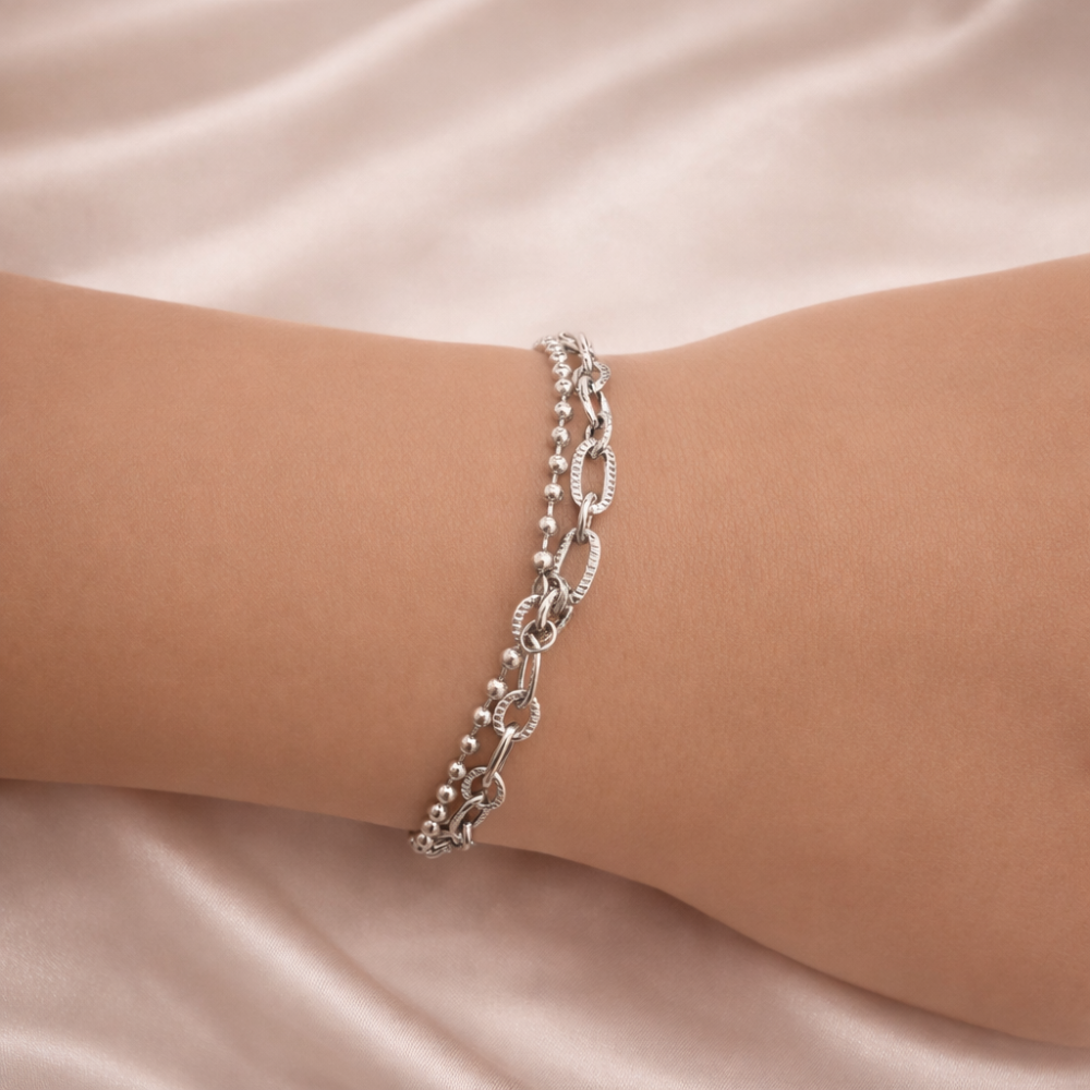 Bracelet multi-chaînes argent femme – bijoux acier inoxydable | Gaou Bijoux