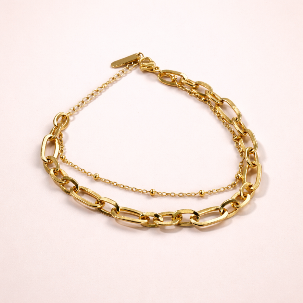 Bracelet multirang chaîne dorée acier inoxydable | Gaou Bijoux