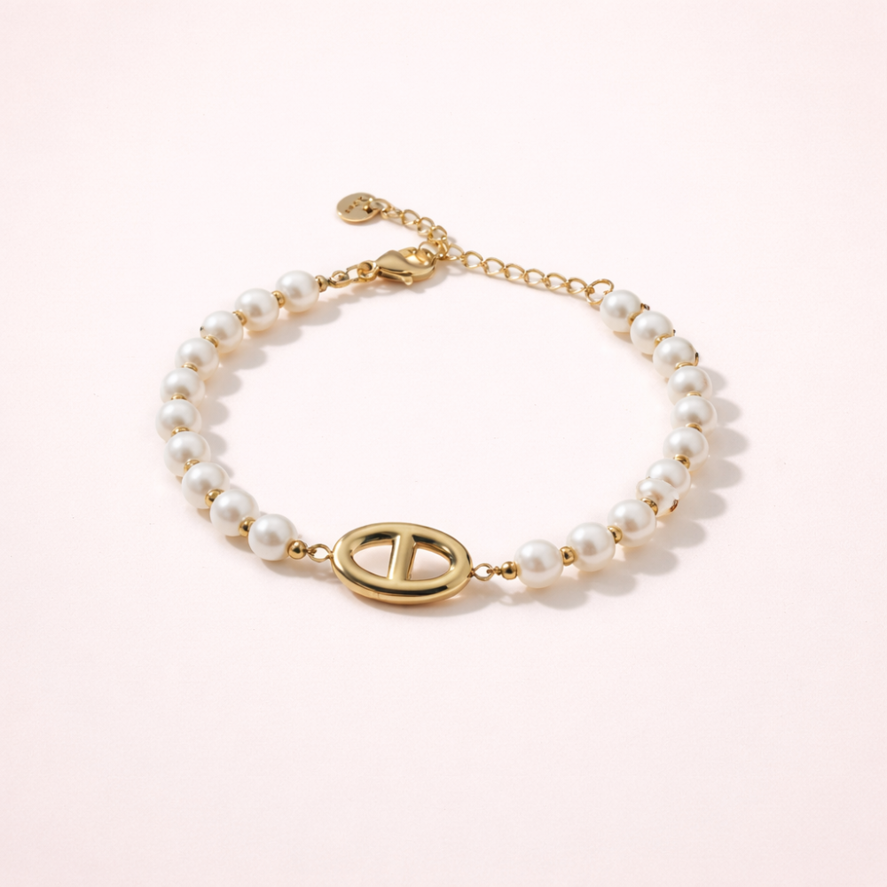 Bracelet grosses perles maille marine acier inoxydable | Gaou Bijoux