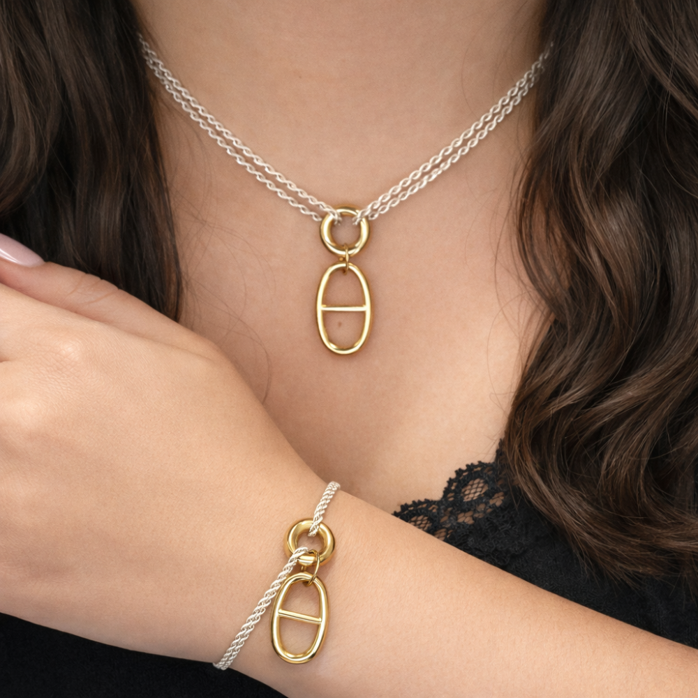 Bracelet corde maille marine acier inoxydable | Gaou Bijoux