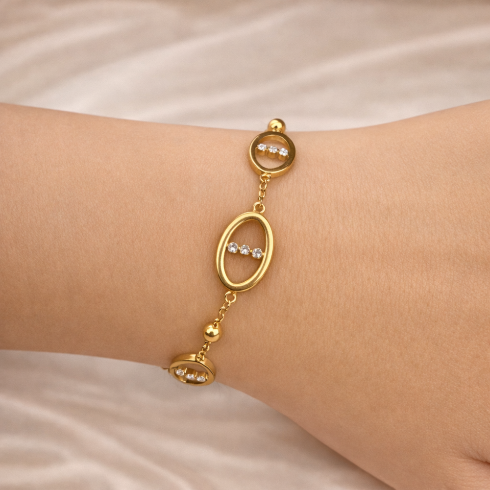 Bracelet maille marine zircon acier inoxydable | Gaou Bijoux