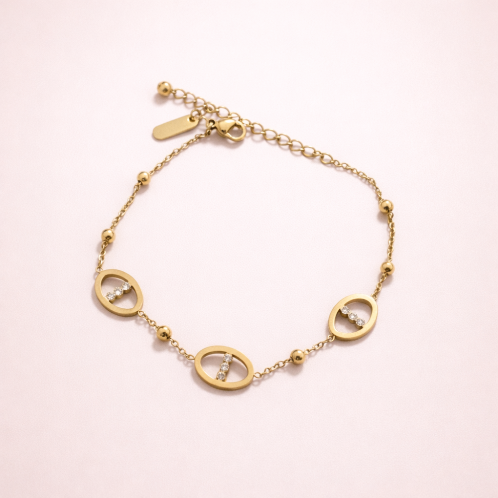 Bracelet maille marine zircon acier inoxydable | Gaou Bijoux